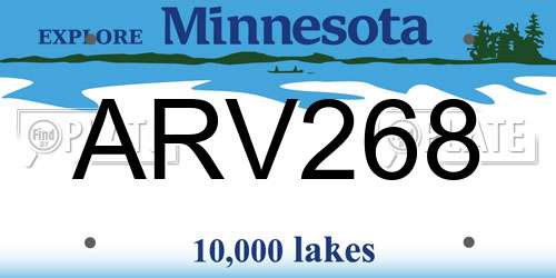 ARV268 Minnesota License Plate