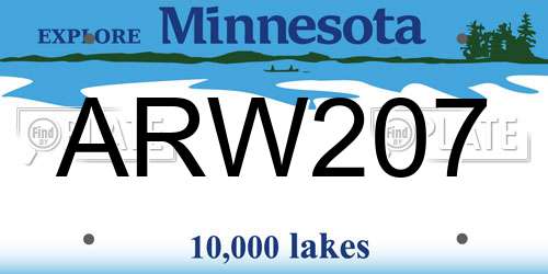 ARW207 Minnesota License Plate