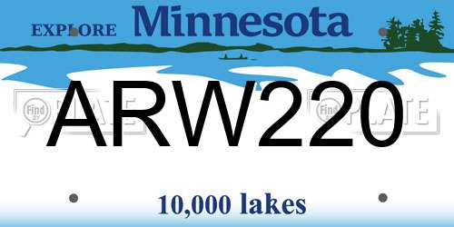 ARW220 Minnesota License Plate