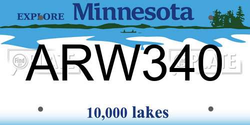 ARW340 Minnesota License Plate
