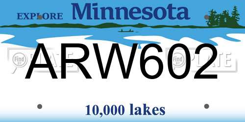 ARW602 Minnesota License Plate