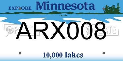 ARX008 Minnesota License Plate