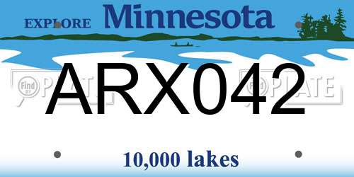 ARX042 Minnesota License Plate