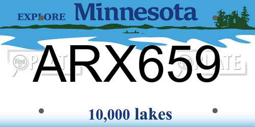 ARX659 Minnesota License Plate