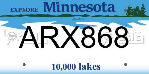 ARX868 Minnesota License Plate