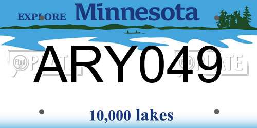ARY049 Minnesota License Plate