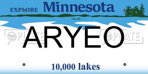 ARYEO Minnesota License Plate