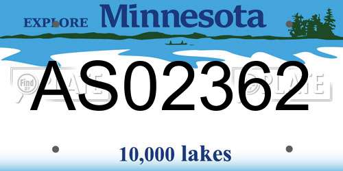 AS02362 Minnesota License Plate