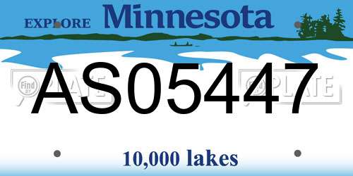 AS05447 Minnesota License Plate