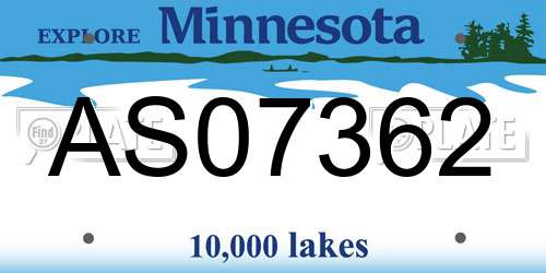 AS07362 Minnesota License Plate