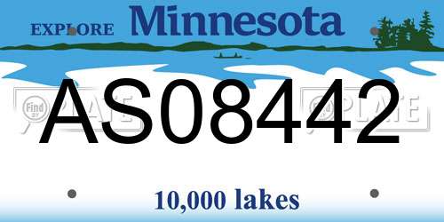 AS08442 Minnesota License Plate