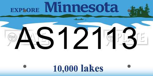 AS12113 Minnesota License Plate