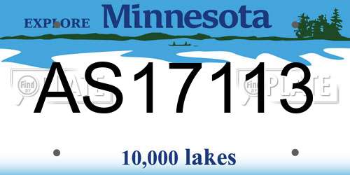 AS17113 Minnesota License Plate