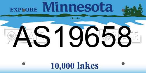 AS19658 Minnesota License Plate