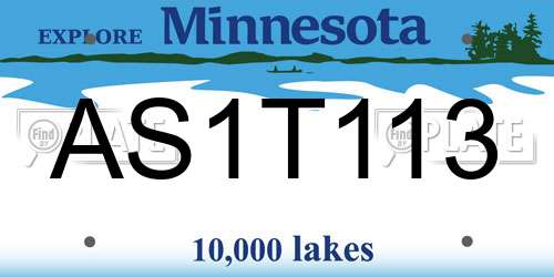 AS1T113 Minnesota License Plate