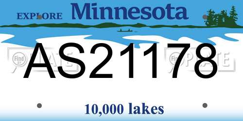 AS21178 Minnesota License Plate