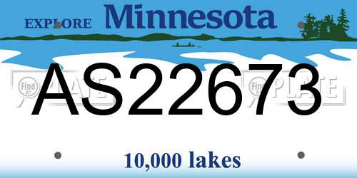 AS22673 Minnesota License Plate