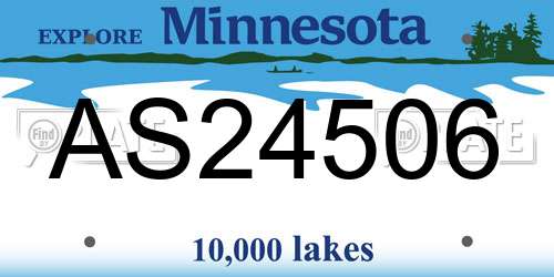 AS24506 Minnesota License Plate