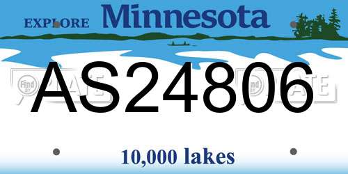 AS24806 Minnesota License Plate