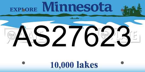 AS27623 Minnesota License Plate