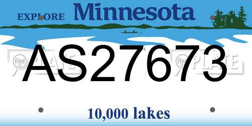 AS27673 Minnesota License Plate