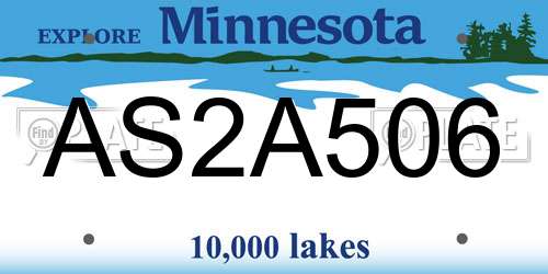 AS2A506 Minnesota License Plate