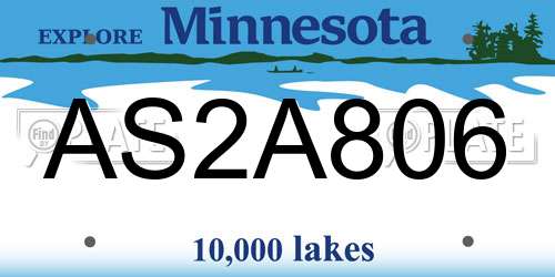 AS2A806 Minnesota License Plate