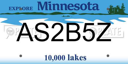 AS2B5Z Minnesota License Plate