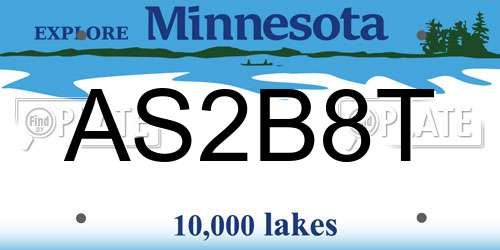 AS2B8T Minnesota License Plate