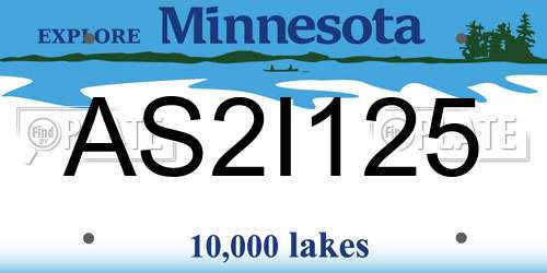 AS2I125 Minnesota License Plate