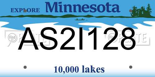 AS2I128 Minnesota License Plate