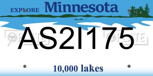 AS2I175 Minnesota License Plate