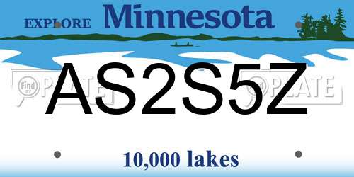 AS2S5Z Minnesota License Plate