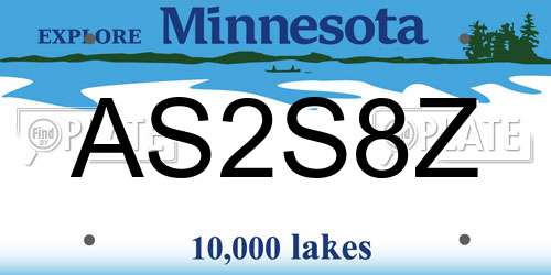 AS2S8Z Minnesota License Plate