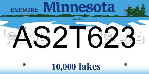 AS2T623 Minnesota License Plate