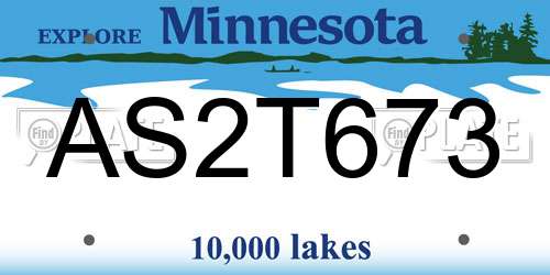 AS2T673 Minnesota License Plate