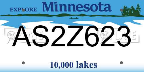 AS2Z623 Minnesota License Plate