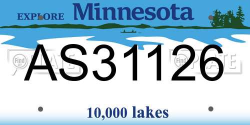 AS31126 Minnesota License Plate