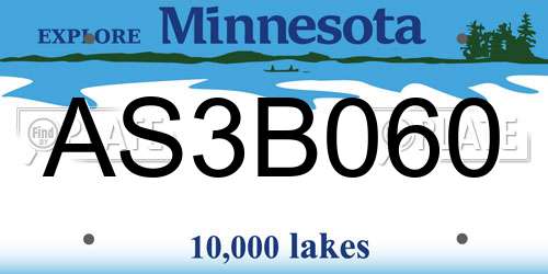 AS3B060 Minnesota License Plate