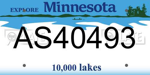 AS40493 Minnesota License Plate