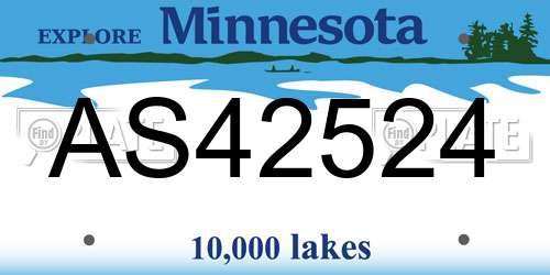 AS42524 Minnesota License Plate