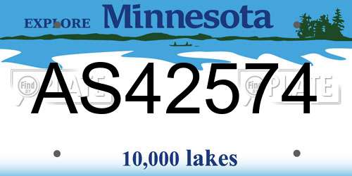 AS42574 Minnesota License Plate