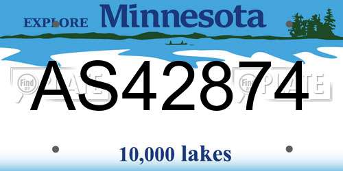 AS42874 Minnesota License Plate