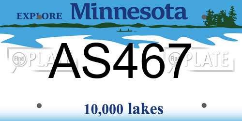 AS467 Minnesota License Plate