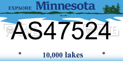 AS47524 Minnesota License Plate
