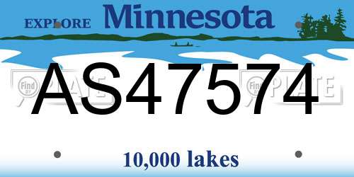AS47574 Minnesota License Plate