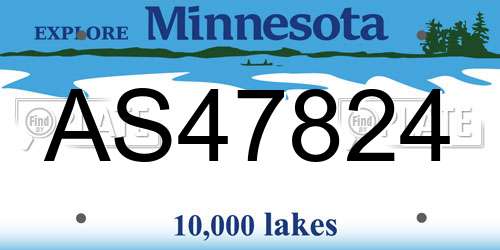 AS47824 Minnesota License Plate