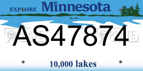 AS47874 Minnesota License Plate