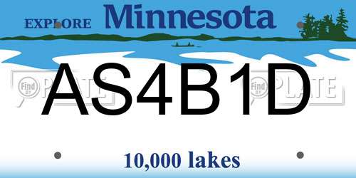 AS4B1D Minnesota License Plate