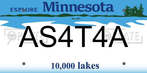AS4T4A Minnesota License Plate